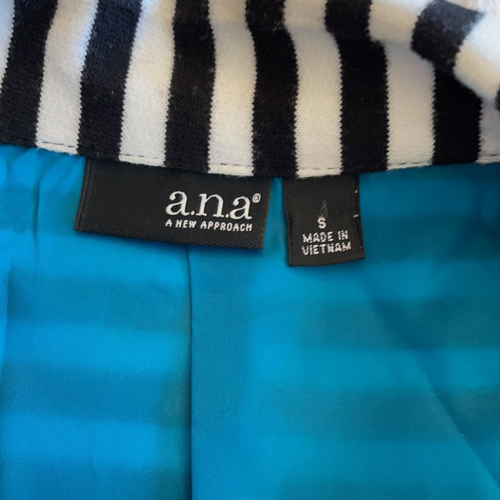 Ana Small Black White Blazer Jacket Suit Stripe - Picture 9 of 16